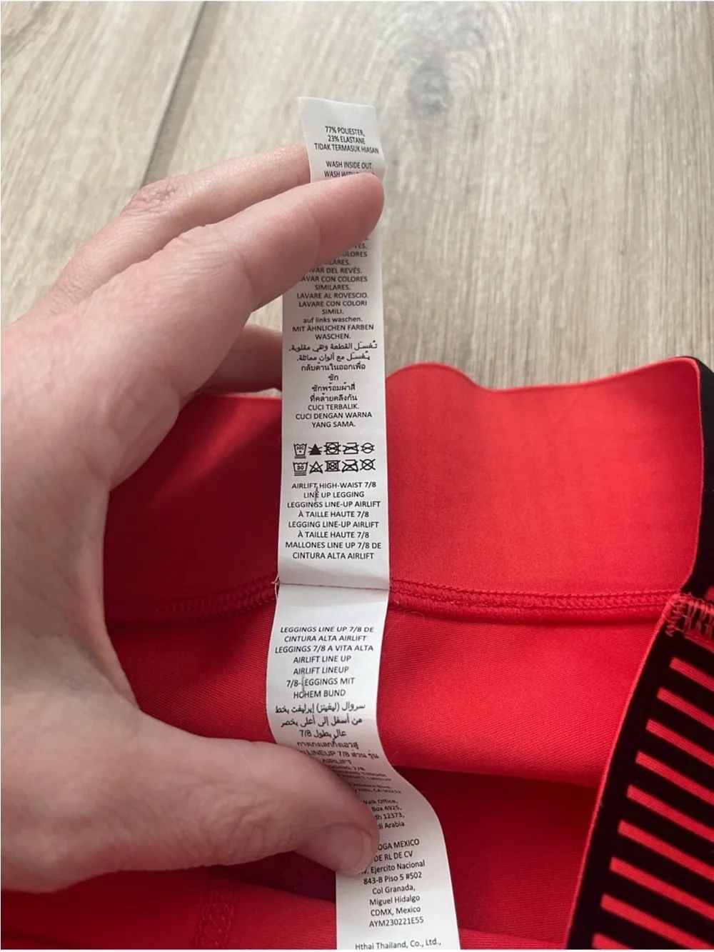 NWOT ALO Yoga Line Up Set Red Hot Summer High Waisted Leggings + Bra Sz XS 0-2
